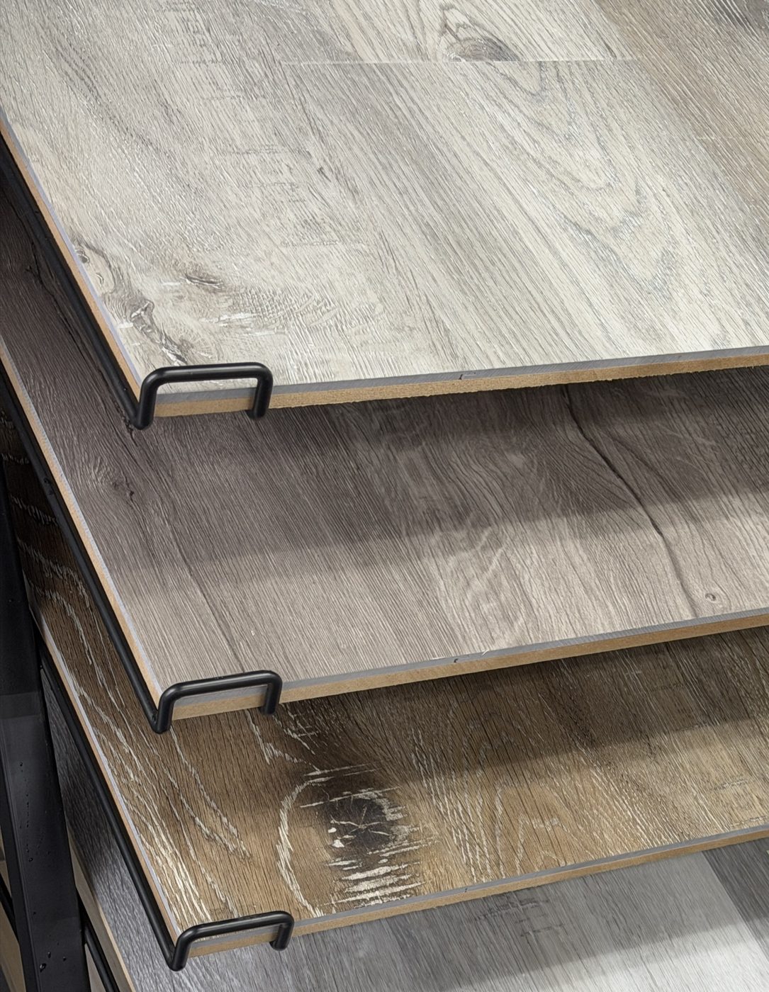 Grey and weathered oak plank samples